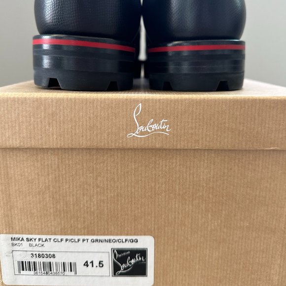 NEW CHRISTIAN LOUBOUTIN Smooth Textured Calfskin Mika Sky Men\'s Oxford Flats